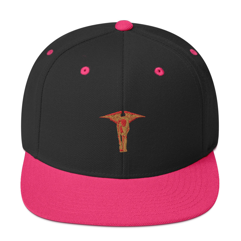 Gold Red Angel Snapback Hat