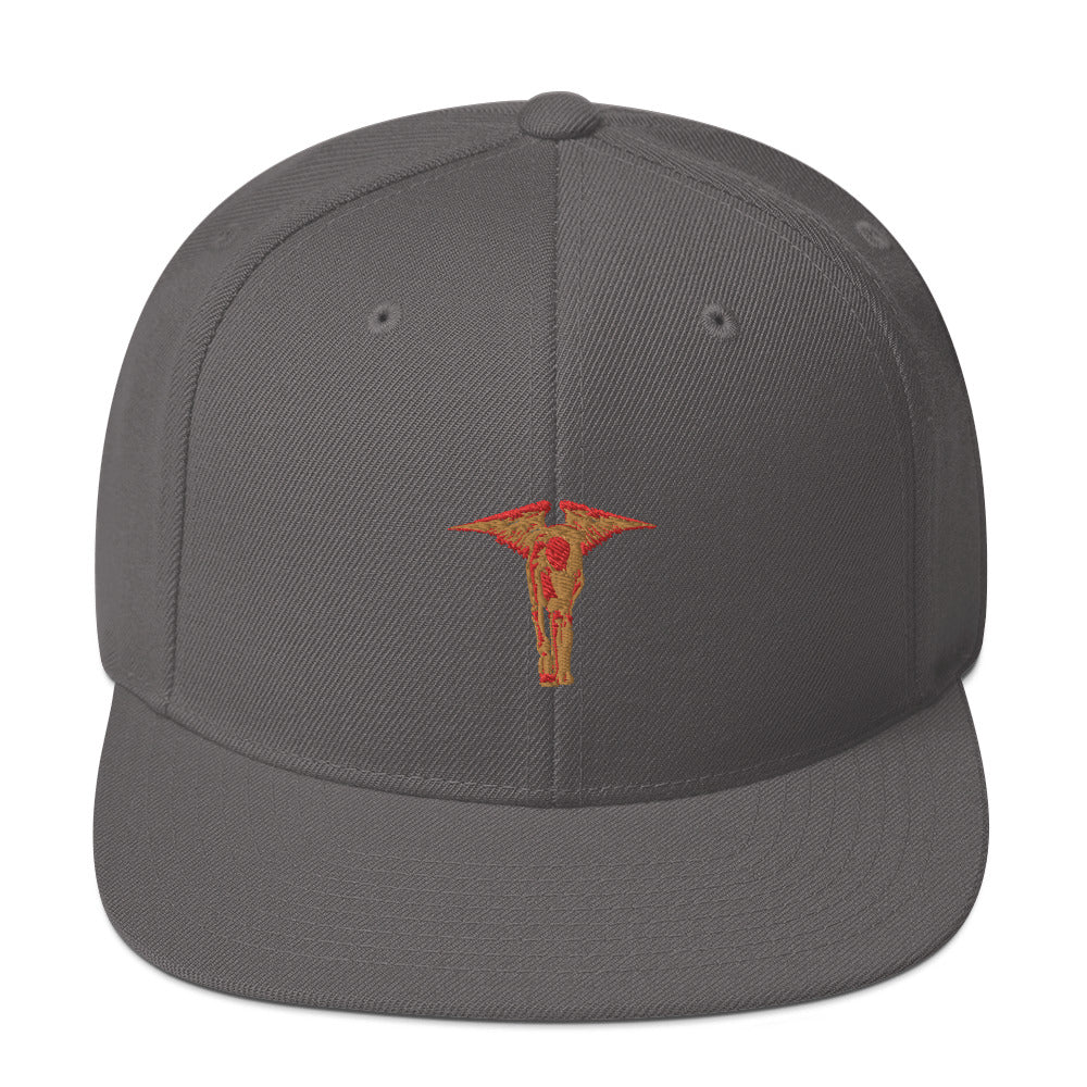 Gold Red Angel Snapback Hat