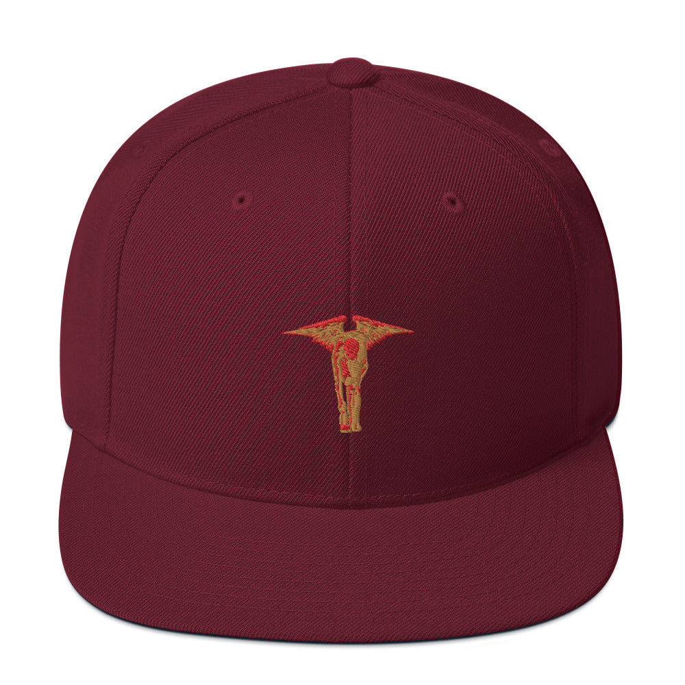 Gold Red Angel Snapback Hat