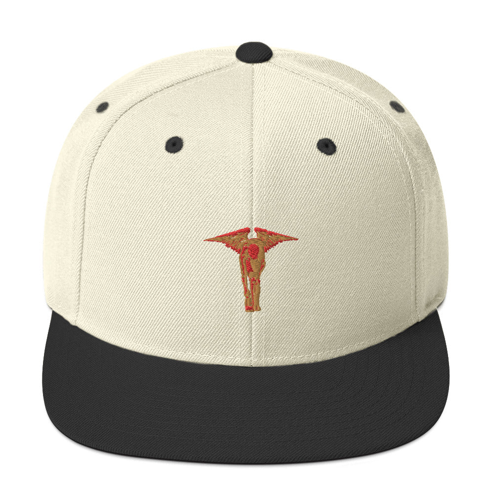 Gold Red Angel Snapback Hat