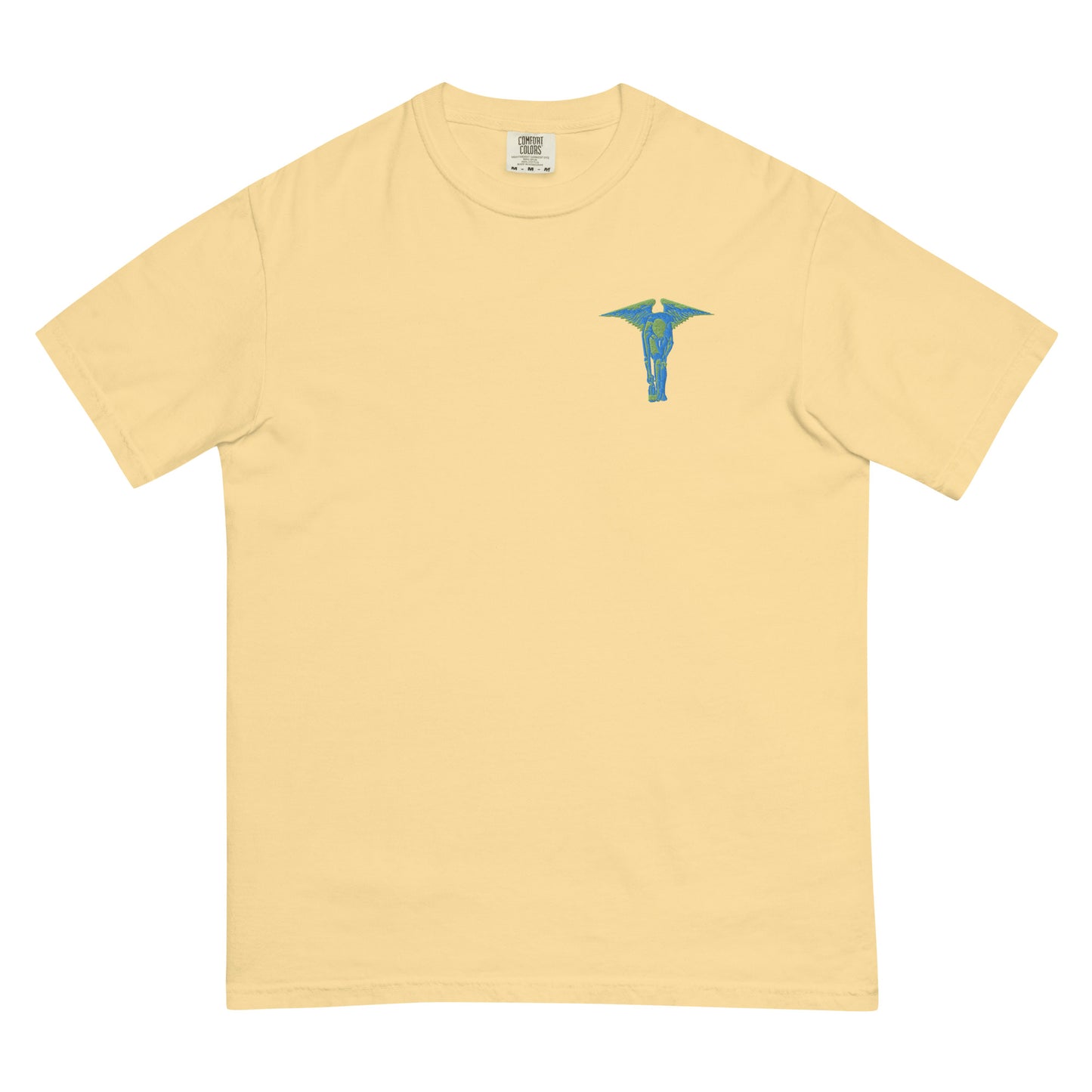 Turquoise Angel Embroidered -Men’s garment-dyed heavyweight t-shirt