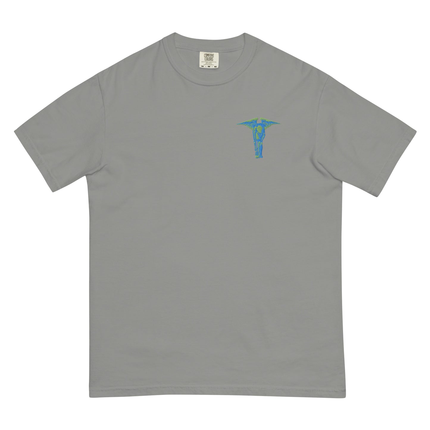 Turquoise Angel Embroidered -Men’s garment-dyed heavyweight t-shirt