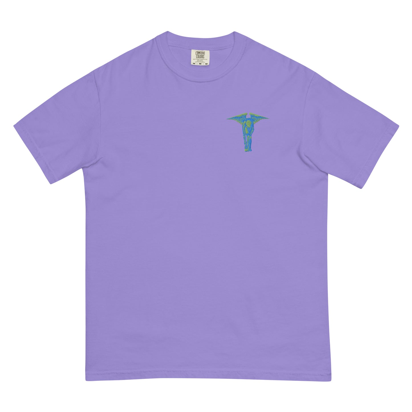 Turquoise Angel Embroidered -Men’s garment-dyed heavyweight t-shirt